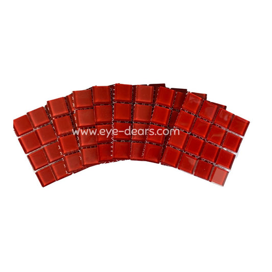 Mosaic Tiles - 10 x sheets of Red Crystal Glass
