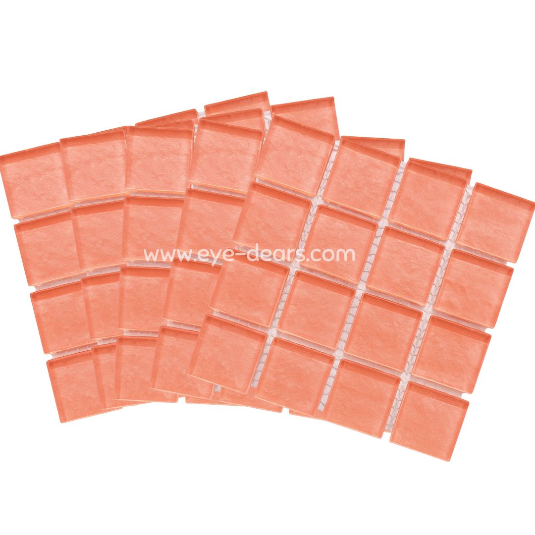 Mosaic Tiles - 10 x sheets of Peach Metallic Ripple 23x23mm