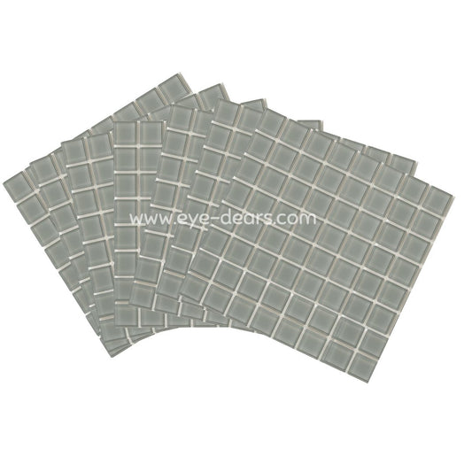 Mosaic Tiles - 10 x sheets of Dove Grey Glass 10x10mm