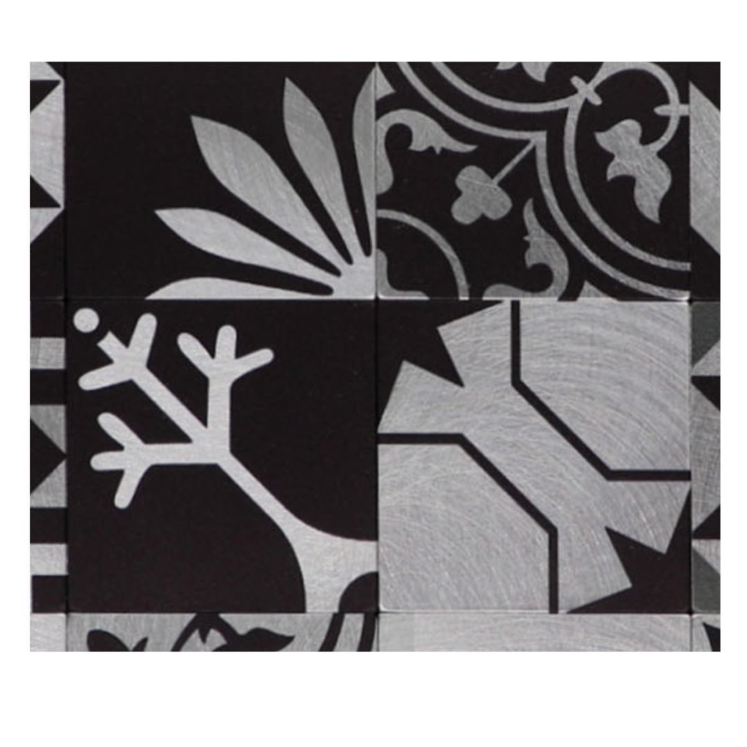 Decor Tiles -Stick On Galleria Black Aluminium Mosaic