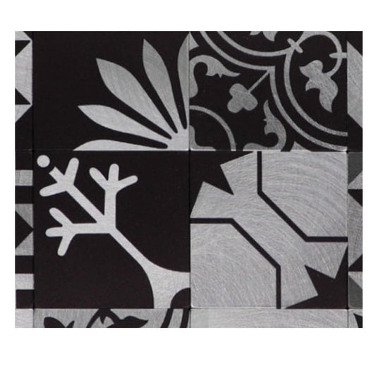 Decor Tiles -Stick On Galleria Black Aluminium Mosaic