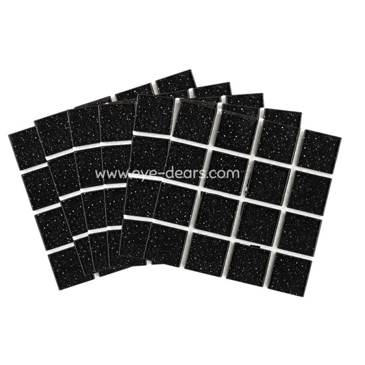 Mosaic Tiles - 10 x sheets of  Black Glitter 23x23mm