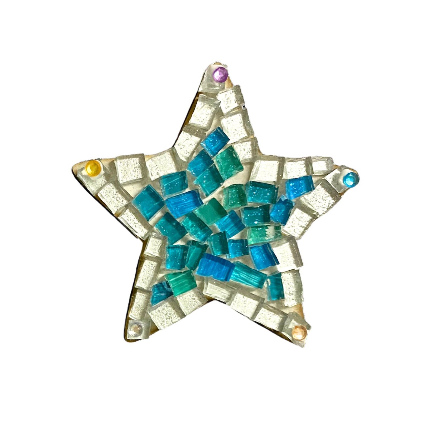 Single - Mosaic Craft Kit with Magnet - Star Turquoise  (Small)