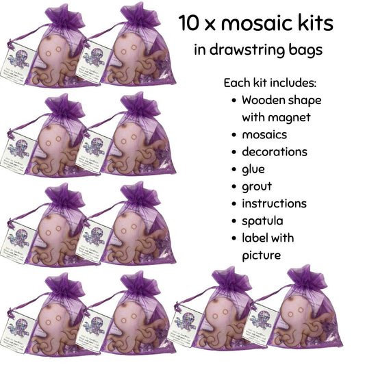Bulk - Mosaic Craft Kit with Magnet- Octopus (Small)
