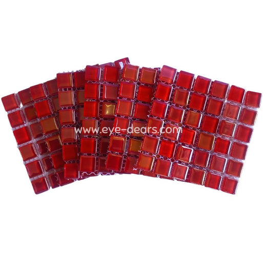 Mosaic Tiles - 10x sheets of Red Pearl 15x15mm