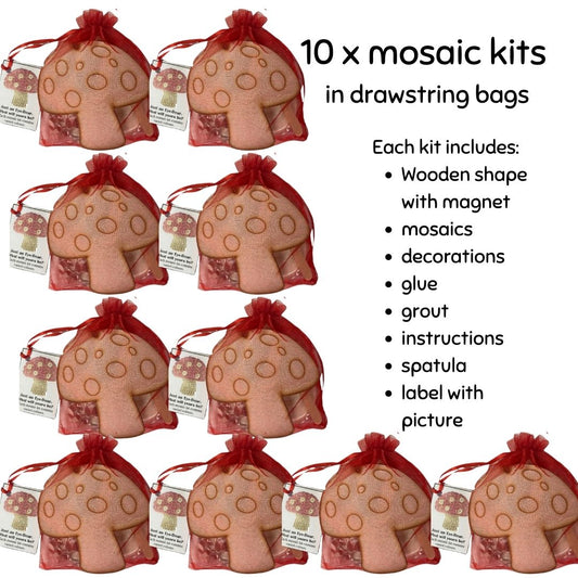 Bulk - Mosaic Craft Kit with Magnet- Mushroom (Small)