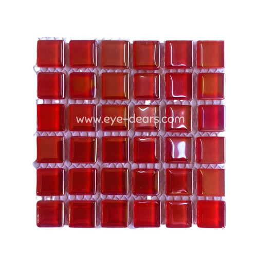 Mosaic Tiles - 10x sheets of Red Pearl 15x15mm