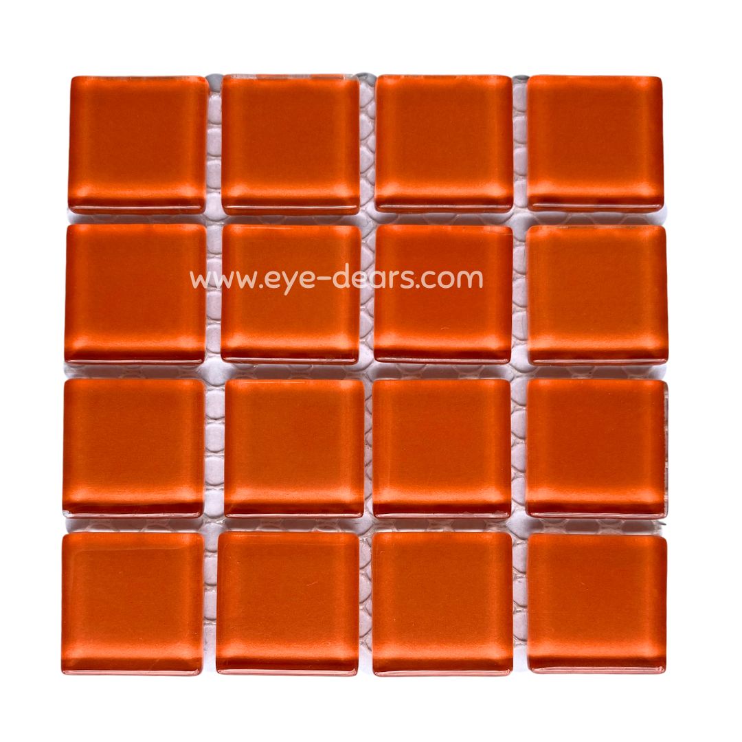 Mosaic Tiles - Single Sheet Orange Glass 23x23mm