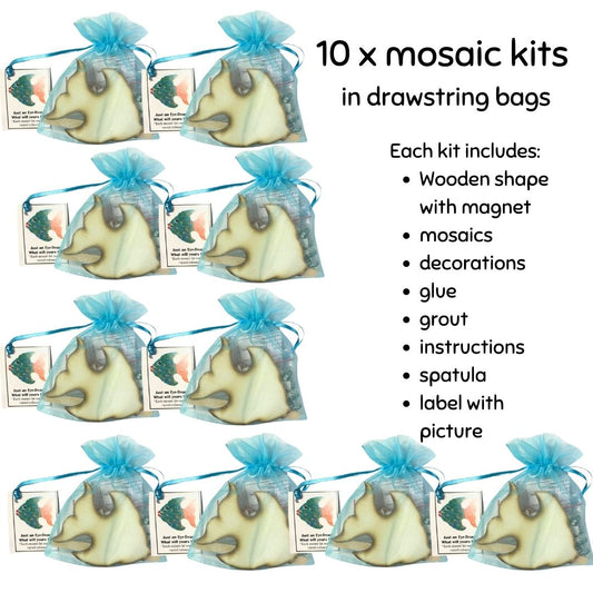 Bulk - Mosaic Craft Kit with Magnet- Fish (Small)