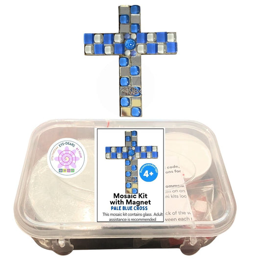 Single - Mosaic Craft Kit with Magnet - Cross Light Blue (Small)