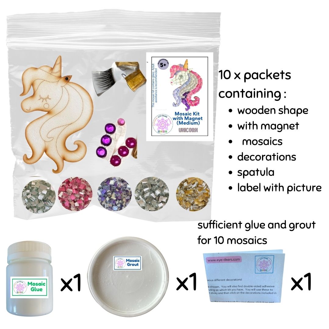 Mosaic Craft Kit with Magnet - Unicorn (Medium)