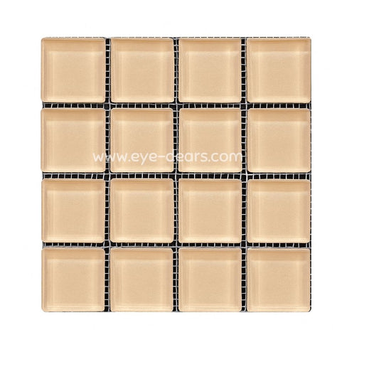 Mosaic Tiles -  Single Sheet Oyster Cream Glass 23x23mm