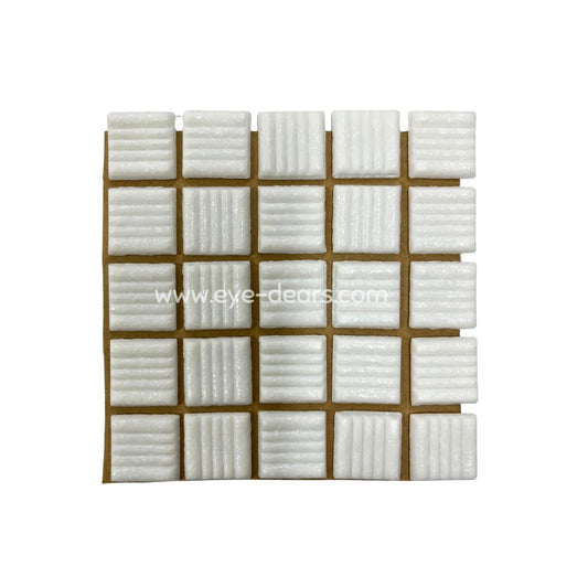 Mosaic Tiles - Single Sheet Turn on Texture - White 20x20mm