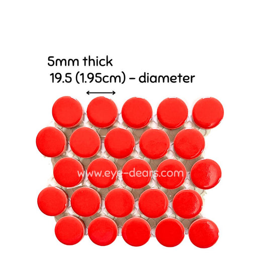 Ceramic Circles - 5 x Sheets Red