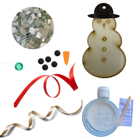 Bulk - Mosaic Craft Kit with Magnet - Christmas Snowman (Small)