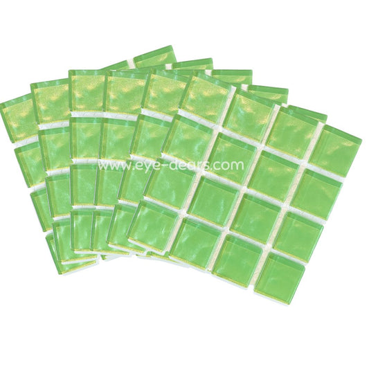 Mosaic Tiles - 10 x sheets of Crisp Green Apple Metallic Ripple 23x23mm