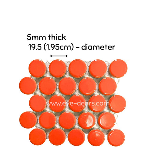 Ceramic Circles - Single Sheet Orange