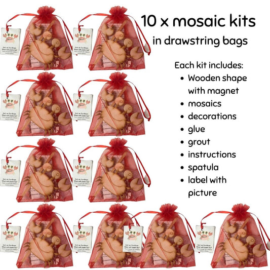 Bulk - Mosaic Craft Kit with Magnet - Crab (Small)