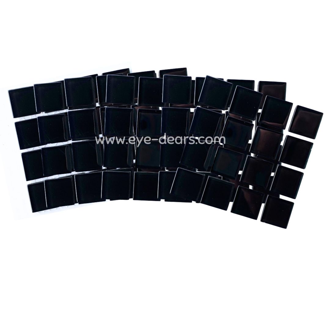 Mosaic Tiles - 10 x sheets of Black Glass 23x23mm