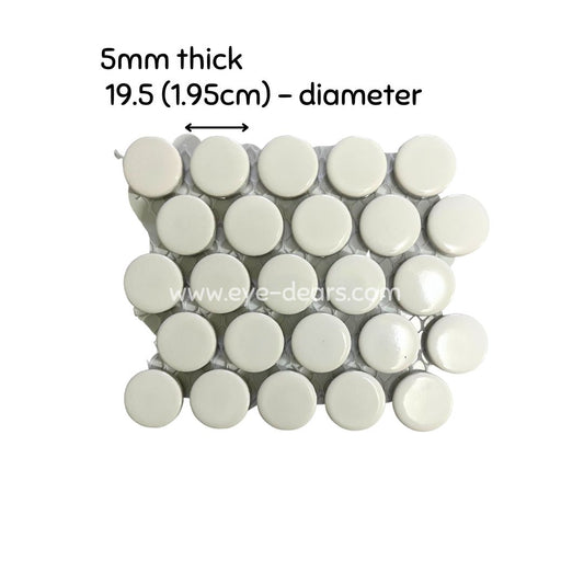 Ceramic Circles - 5 x Sheets White