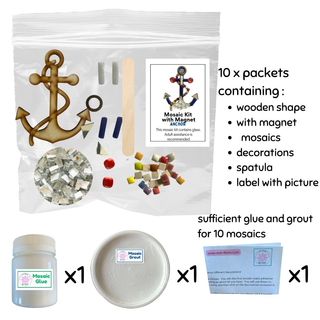 Mosaic Craft Kit with Magnet - Anchor (Small)