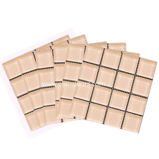 Mosaic Tiles - 10 x sheets of Oyster Cream Glass 23x23mm