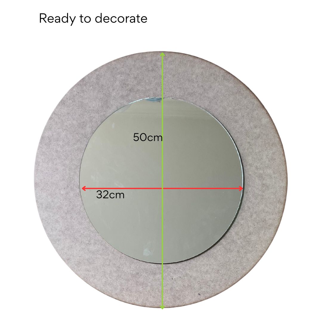 Wooden Mosaic Mirror Blank – 50cm
