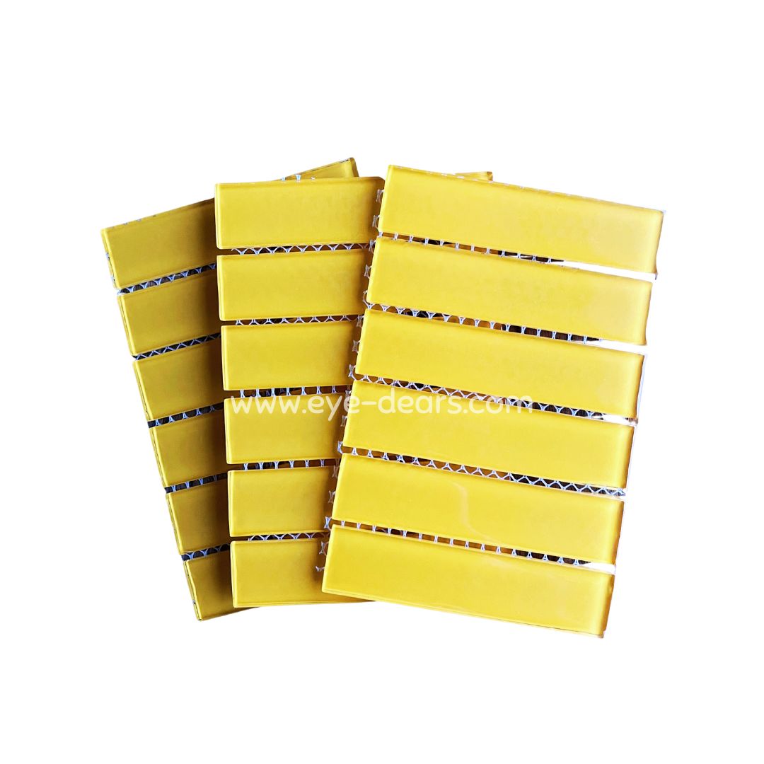 Mosaic Tiles -  Mosaic Tiles Yellow  Rectangle Glass 23x98x4mm