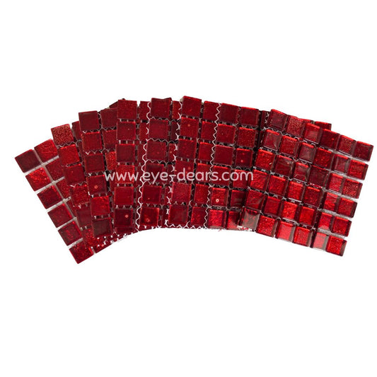 Mosaic Tiles - 10 x sheets of Red Gold Leaf 15x15mm