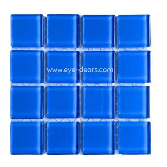 Mosaic Tiles -  Sheet Sky Blue Glass 23x23mm