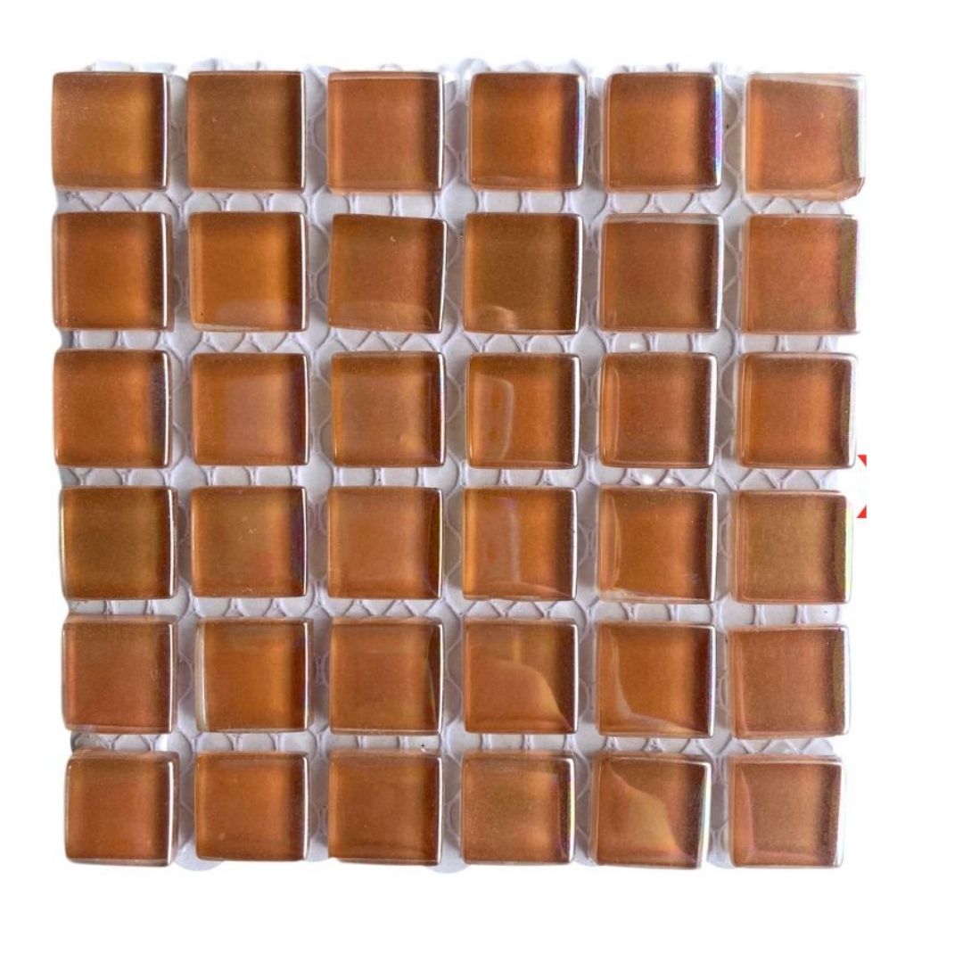 Mosaic Tiles - Single Sheet Pearl Caramel Brown 15x15mm
