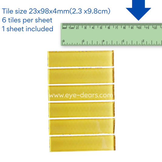 Mosaic Tiles -  Mosaic Tiles Yellow  Rectangle Glass 23x98x4mm