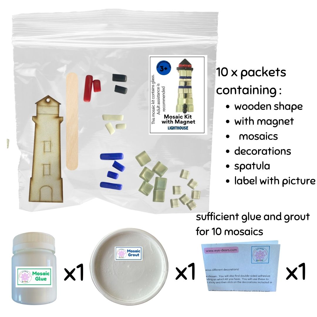 Mosaic Craft Kit with Magnet- Lighthouse (Small)