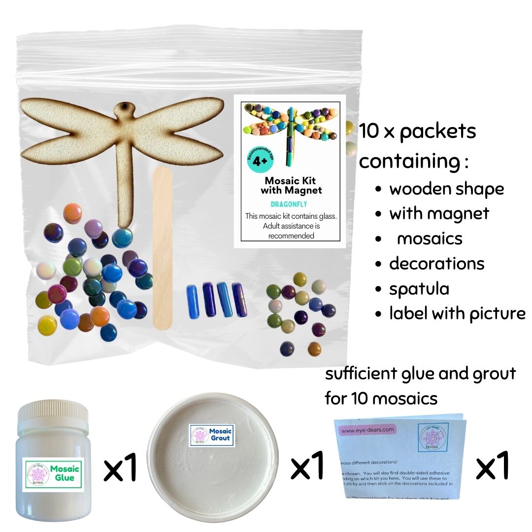Mosaic Craft Kit with Magnet- Dragonfly (Small)