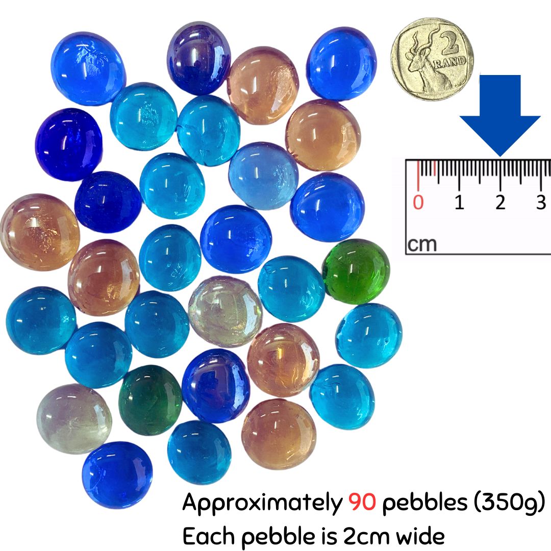 Mixed Glass Pebbles x 90 (2mm)