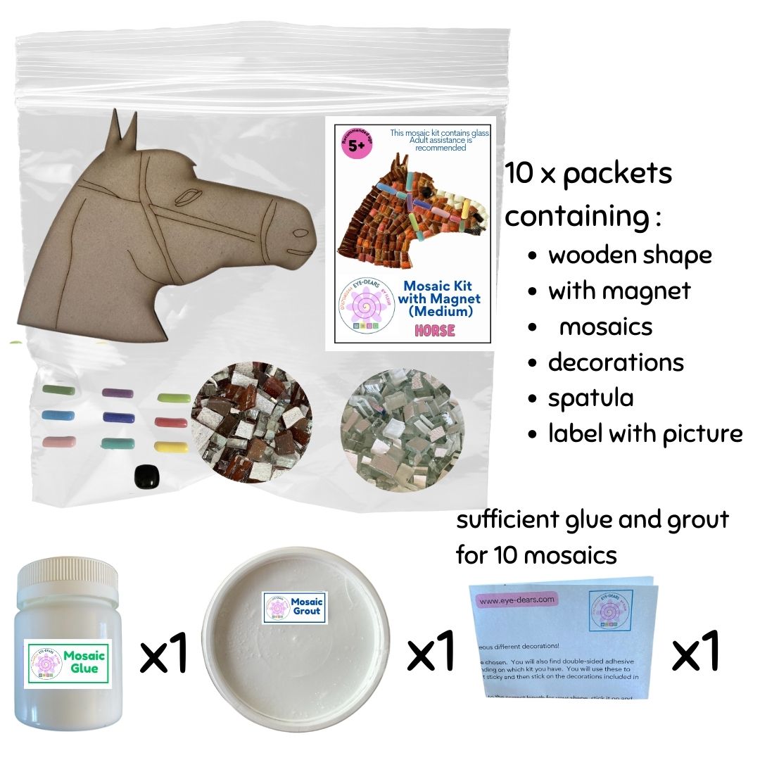 Mosaic Craft Kit with Magnet - Horse (Medium)
