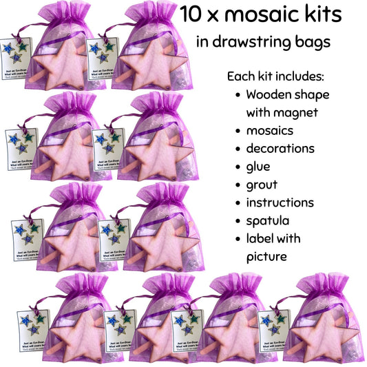 Bulk - Mosaic Craft Kit with Magnet - Purple Christmas Star (Small)