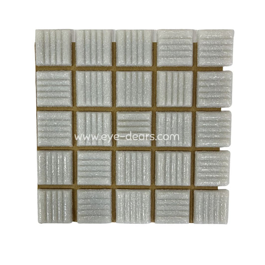Mosaic Tiles - Single Craft Size Sheet Turn on Texture 20x20mm - Ash Grey