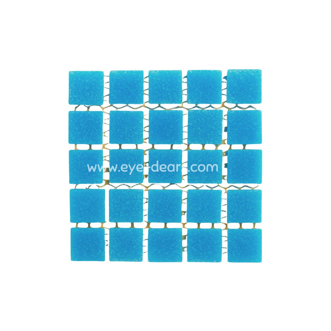 Mosaic Tiles Single Sheet  - Matt Capri Blue 20x20mm