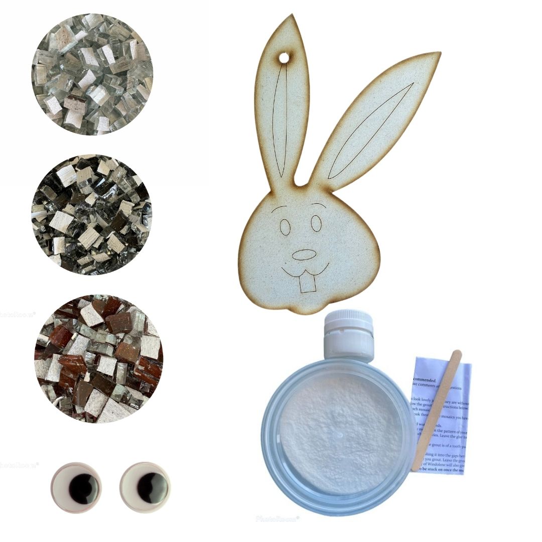 Mosaic Craft Kit with Magnet- Easter Bunny Brown (Small)