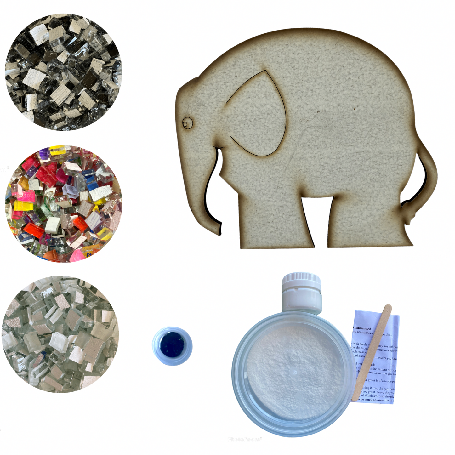 Single - Mosaic Craft Kit with Magnet - Elephant (Medium)