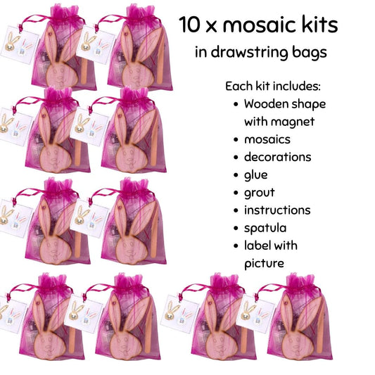 Bulk - Mosaic Craft Kit with Magnet- Bunny White (Small)