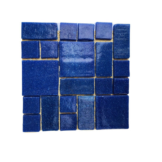 Mosaic Tiles - 5 x Sheets of Matt Navy Blue Shape Mix