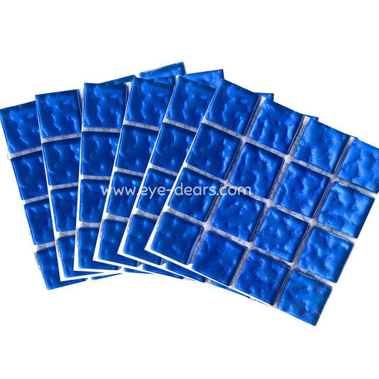 Mosaic Tiles - 10 x sheets of Royal Blue Metallic Ripple 23x23mm