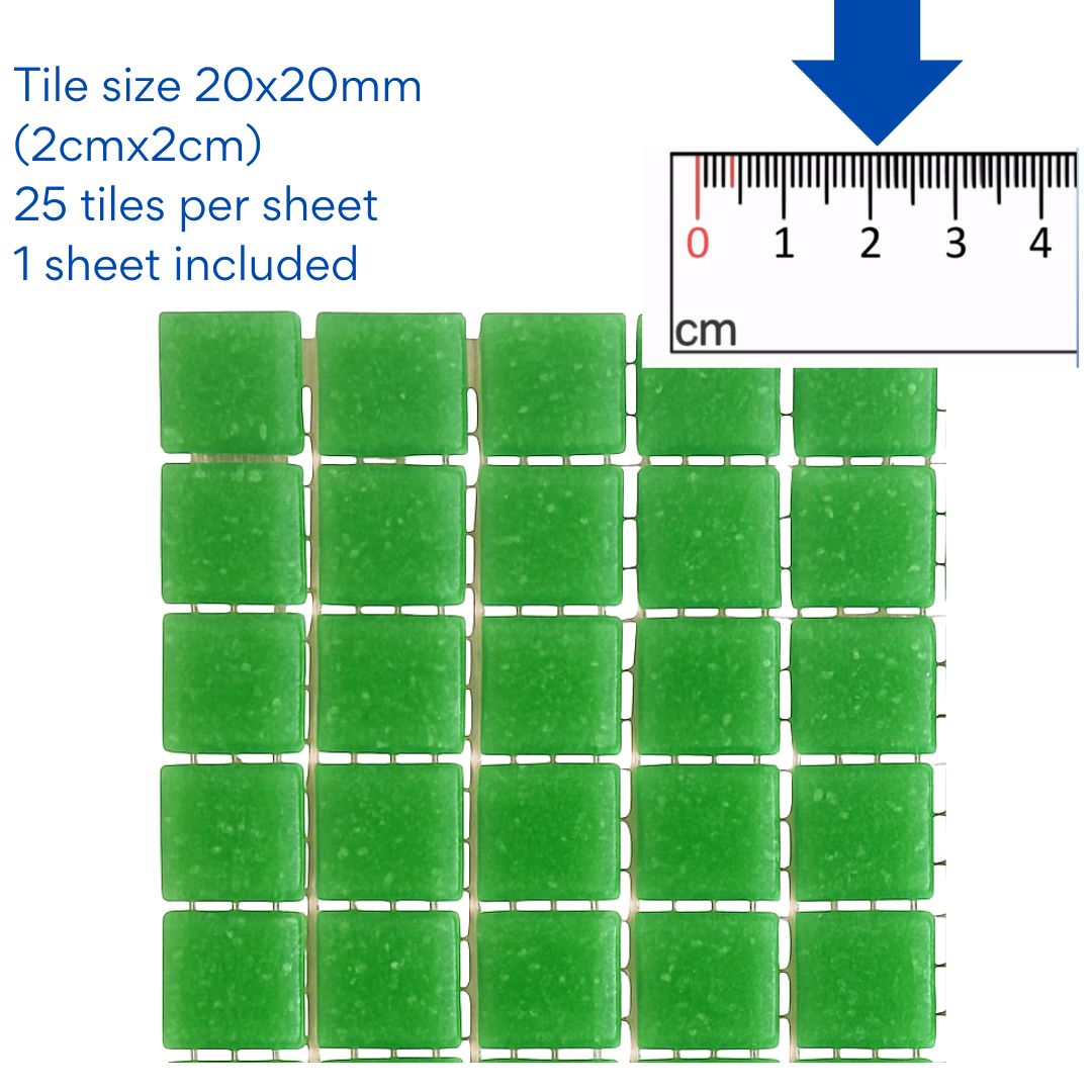 Mosaic Tiles Single Craft Size Sheet  - Matte Mint Green 20x20mm