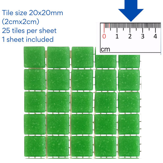 Mosaic Tiles Single Craft Size Sheet  - Matte Mint Green 20x20mm