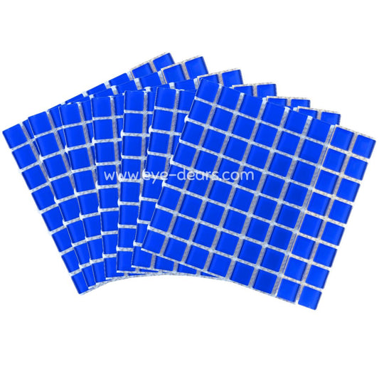 Mosaic Tiles - 10 x sheets of Azure Blue Glass 10x10mm