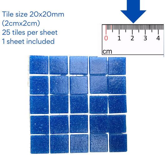 Mosaic Tiles Single Craft Size Sheet  - Matte Sky Blue 20x20mm