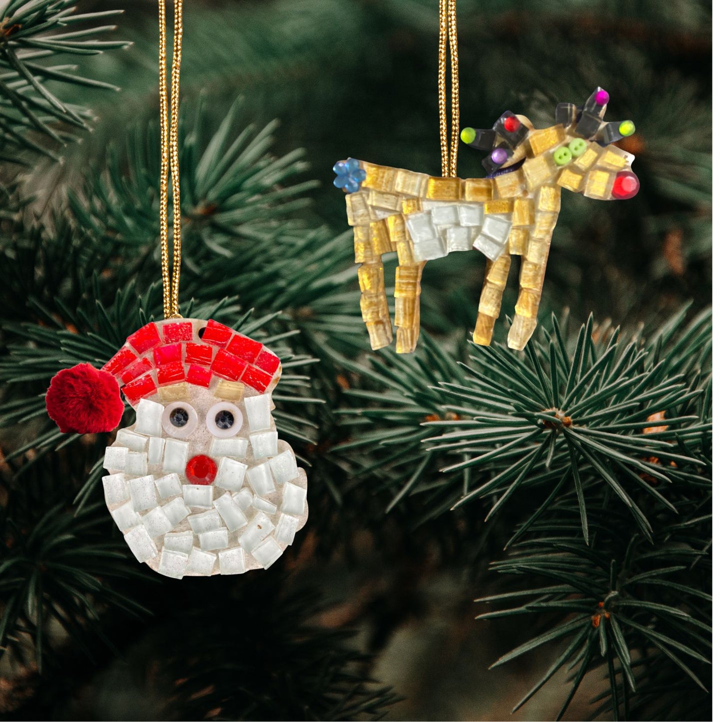 Single - Mosaic Craft Kit with Magnet - Father Christmas  (Small)