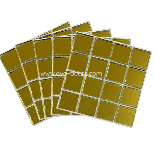 Mosaic Tiles - 10 x sheets of Gold Mirror 23x23mm